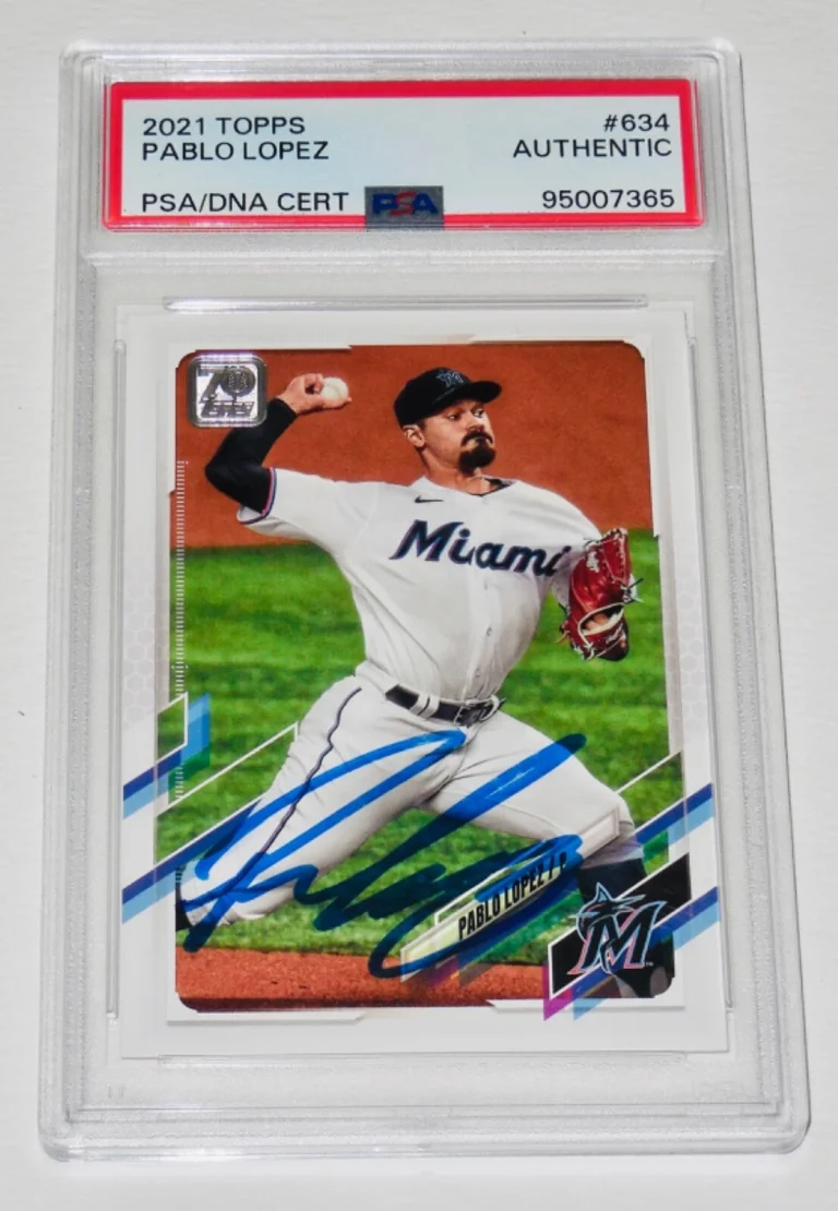 PABLO LOPEZ AUTOGRAPHED 2021 TOPPS #634 BASEBALL CARD - PSA DNA!