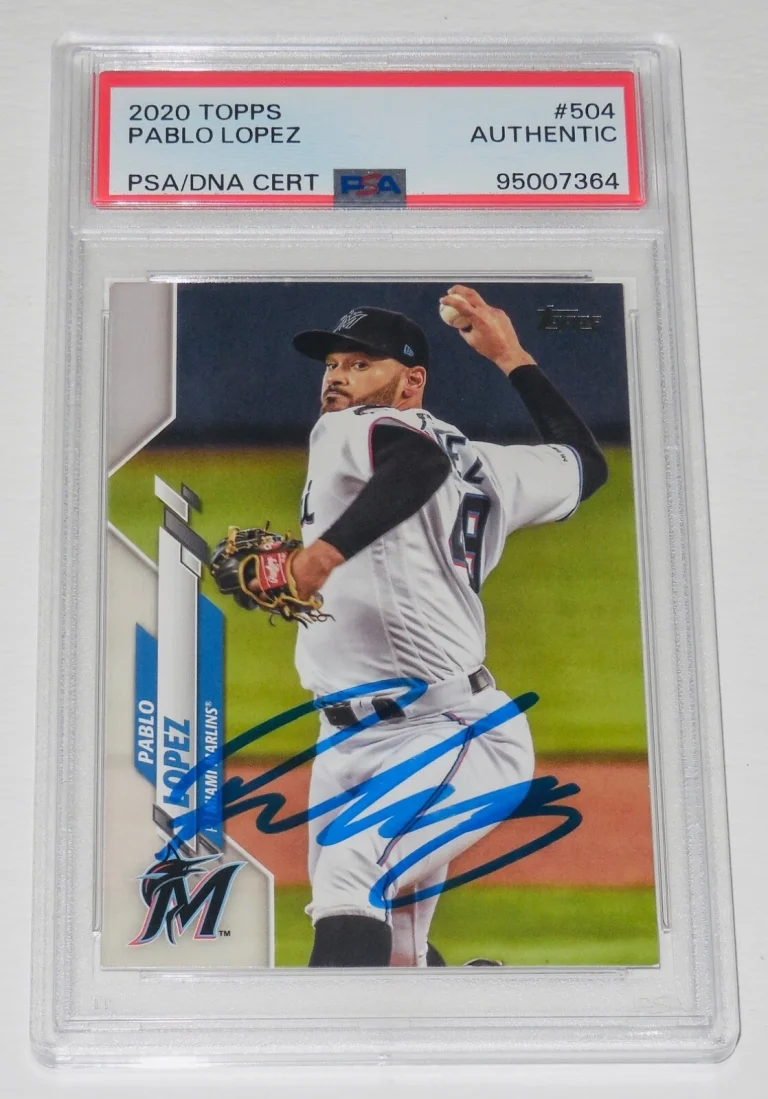 PABLO LOPEZ AUTOGRAPHED 2020 TOPPS #504 BASEBALL CARD - PSA DNA!