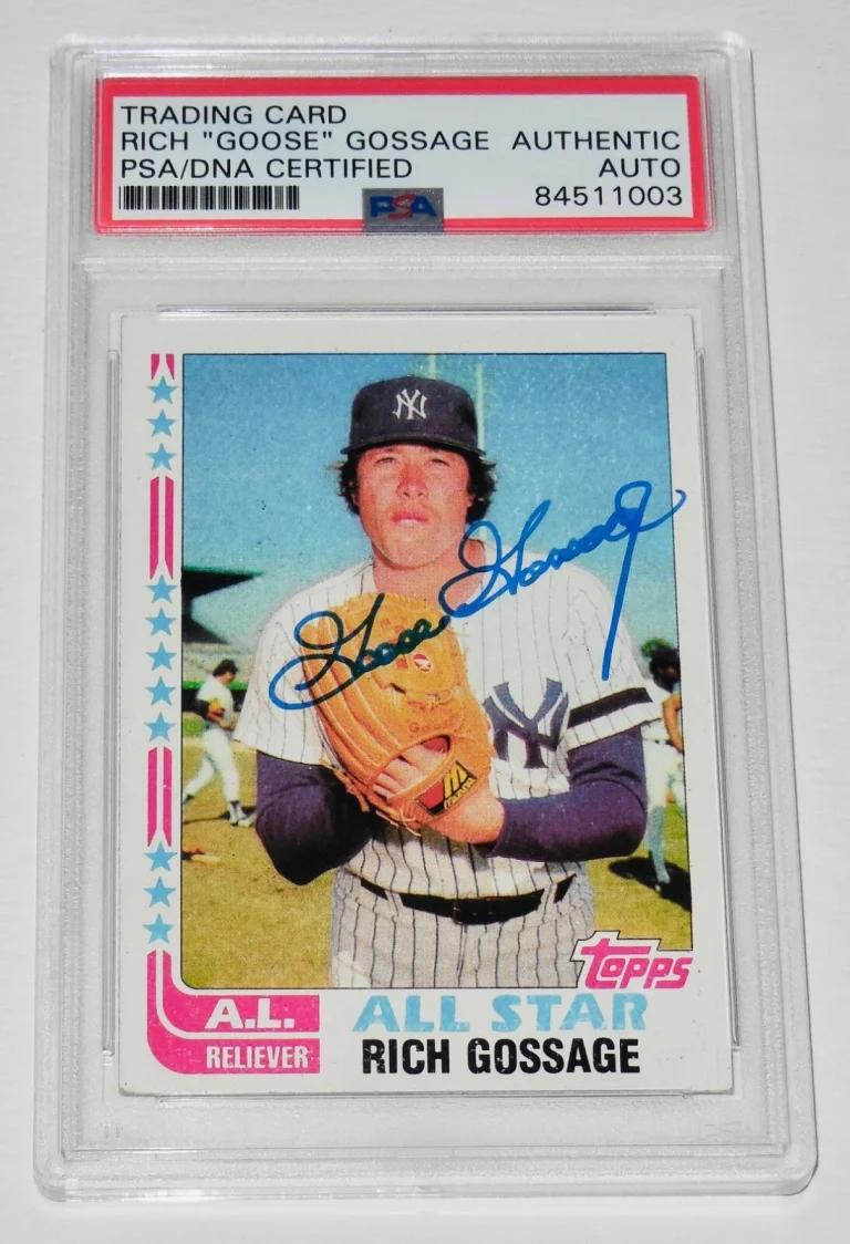 GOOSE GOSSAGE AUTOGRAPHED 1982 TOPPS #557 ALL STAR BASEBALL CARD - PSA DNA!