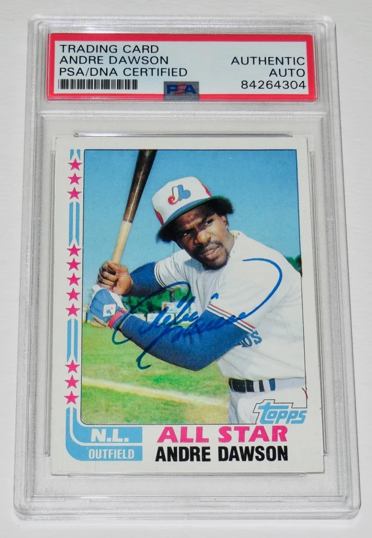 ANDRE DAWSON AUTOGRAPHED 1982 TOPPS #341 ALL STAR BASEBALL CARD - PSA DNA!