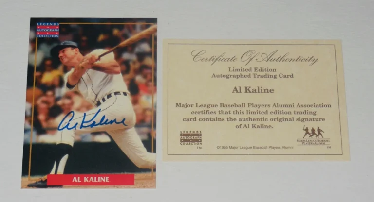 AL KALINE AUTOGRAPHED 1996 LEGENDS COLLECTION CARD (DETROIT TIGERS) - MLBPA COA!