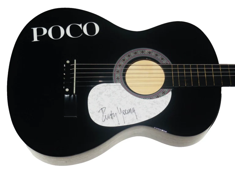 RUSTY YOUNG AUTOGRAPHED ACOUSTIC GUITAR (POCO) - W/ COA!