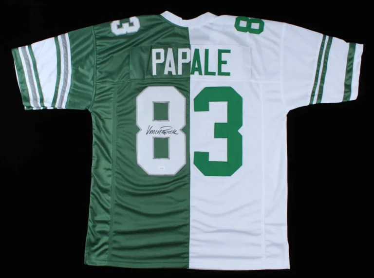 VINCE PAPALE AUTOGRAPHED CUSTOM JERSEY (PHILADELPHIA EAGLES) - JSA COA!