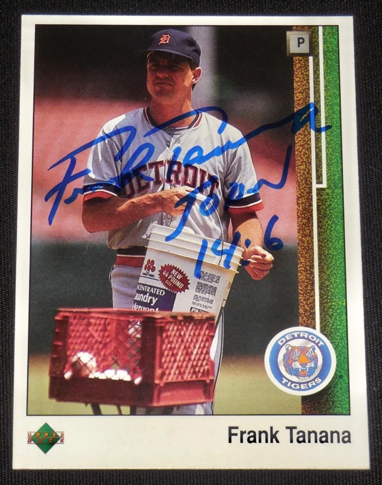 FRANK TANANA 1989 UPPER DECK AUTOGRAPHED BASEBALL CARD (DETROIT TIGERS)