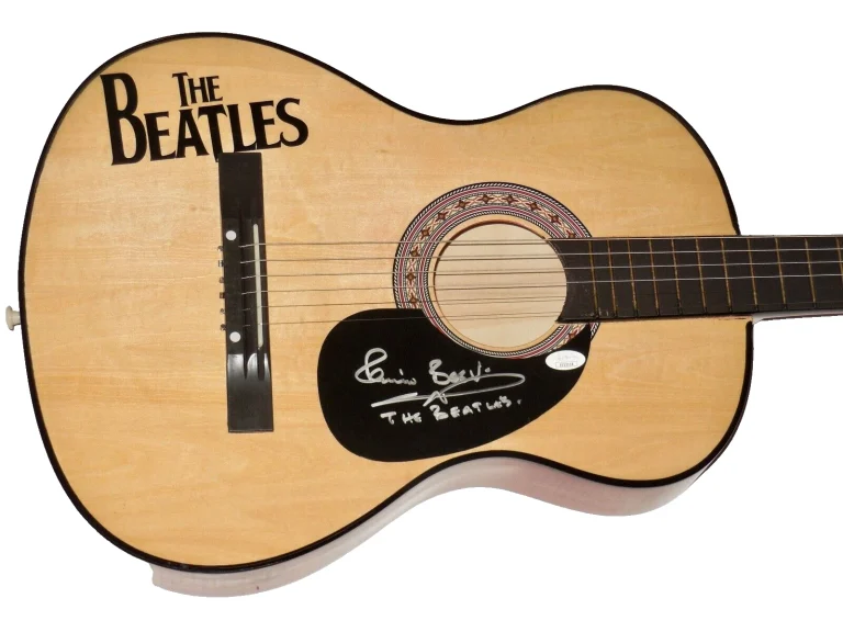 PETE BEST AUTOGRAPHED ACOUSTIC GUITAR (THE BEATLES) - JSA COA!