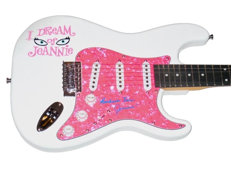 BARBARA EDEN AUTOGRAPHED ELECTRIC GUITAR (I DREAM OF JEANNIE) - W/ COA!
