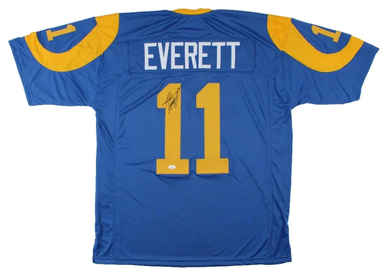JIM EVERETT AUTOGRAPHED CUSTOM JERSEY (LOS ANGELES RAMS) - JSA COA!