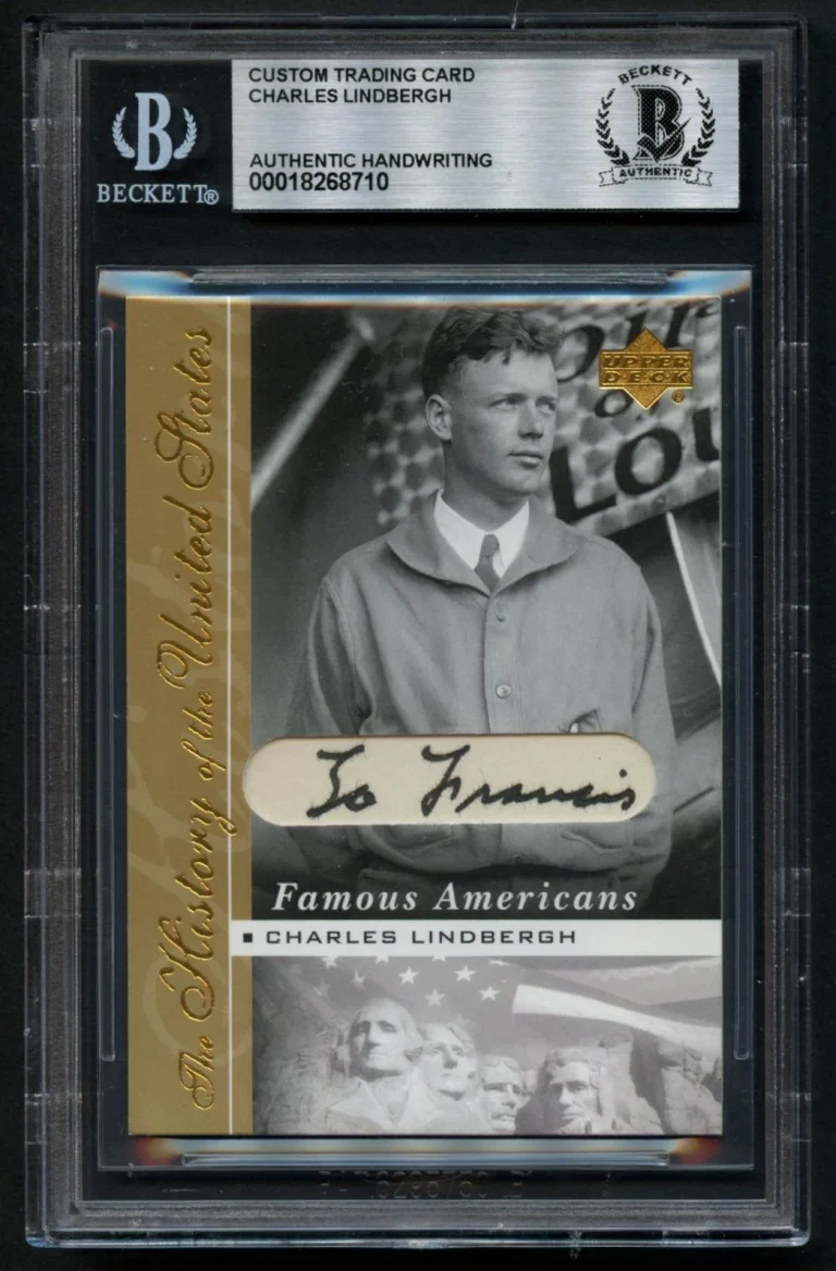Charles Lindbergh HANDWRITING Pilot Spirit of St. Louis Custom Cut BAS Slabbed
