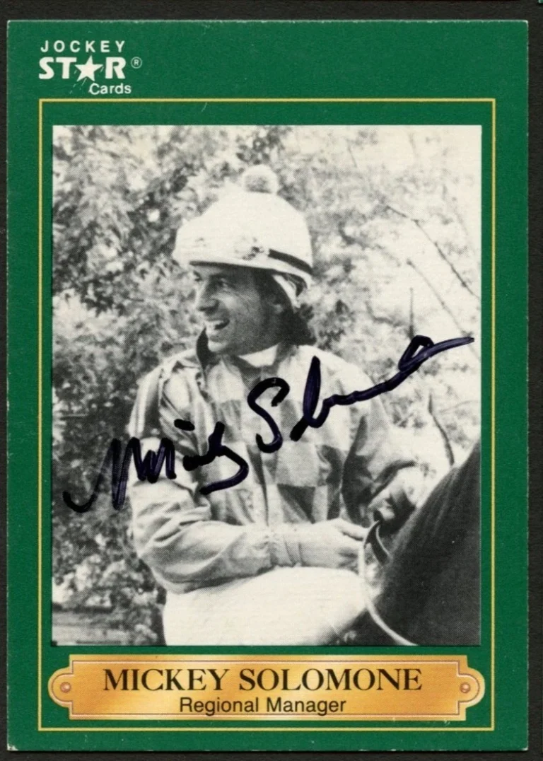 Mickey Solomone #29 signed autograph auto 1991 Horse Jockey Star Trading Card