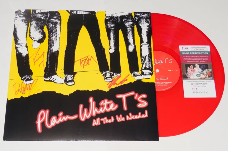 PLAIN WHITE T's AUTOGRAPHED VINYL RECORD ALBUM (ALL THAT WE NEEDED) - JSA COA!