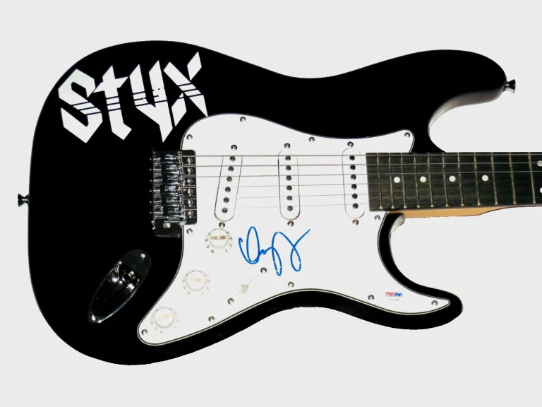 DENNIS DEYOUNG AUTOGRAPHED ELECTRIC GUITAR (STYX) - PSA DNA!