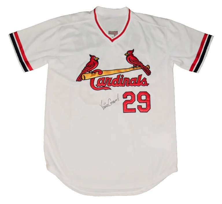 VINCE COLEMAN AUTOGRAPHED CUSTOM JERSEY (ST. LOUIS CARDINALS) - 752 STOLEN BASES