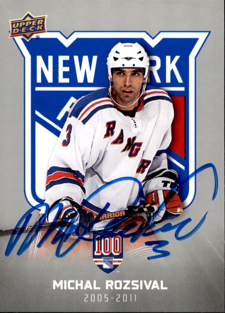 Michal Rozsival Signed 2025/26 Upper Deck New York Rangers Centennial Card #64