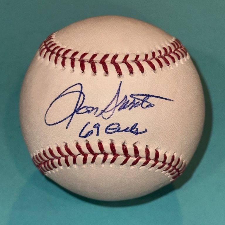RON SANTO (Cubs) Signed Official MLB Baseball Beckett Auth (BAS) & 69 CUBS Inscr