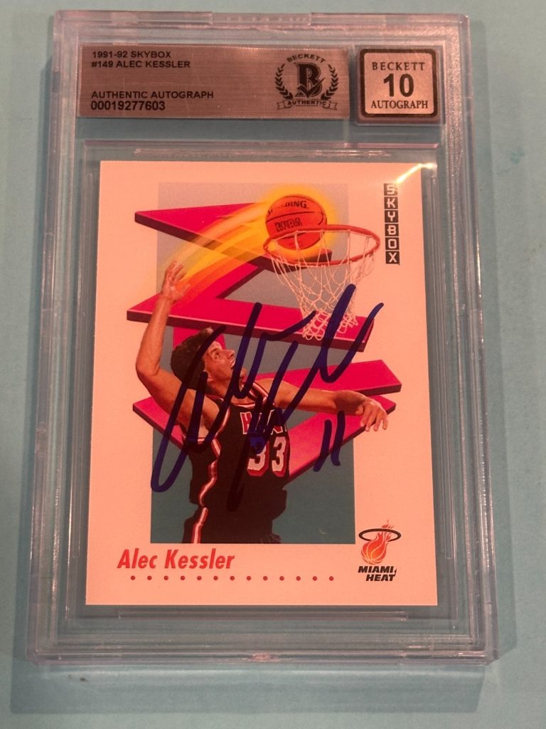 ALEC KESSLER Signed 1991-92 SKYBOX Card #149 Beckett (BAS) AUTO 10