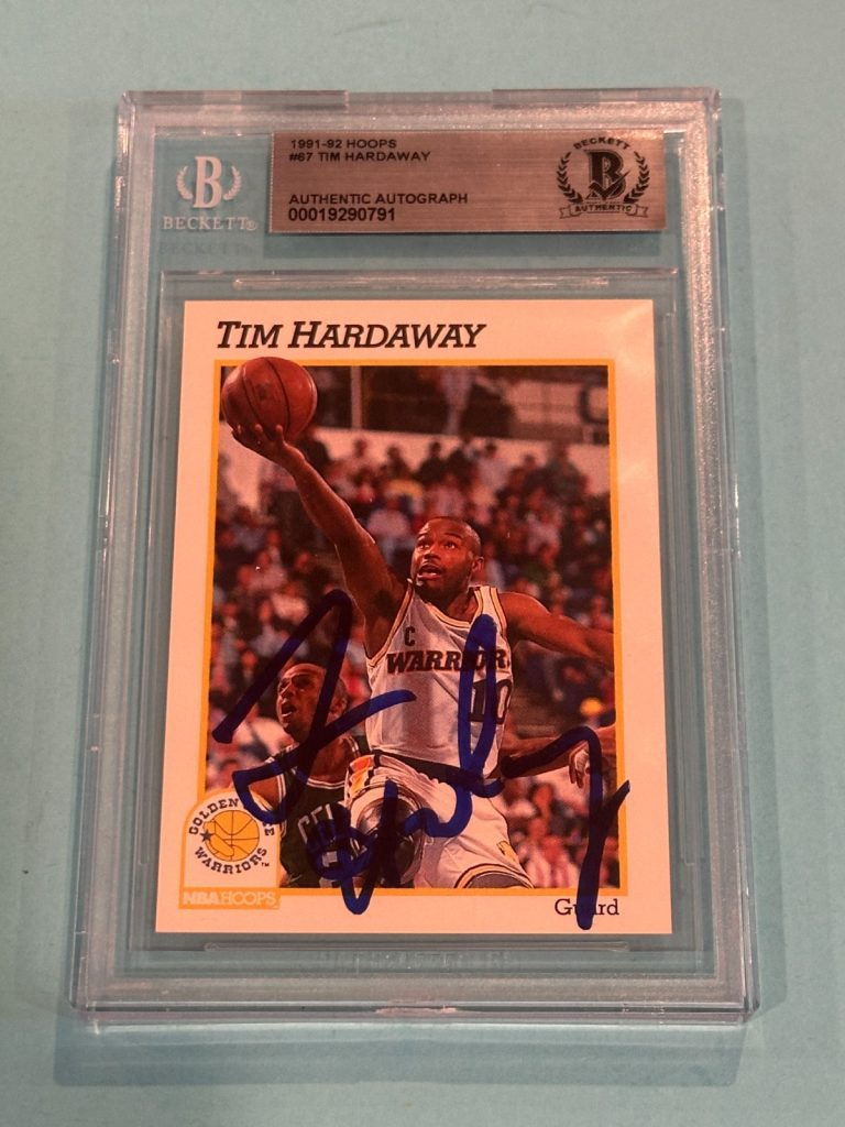 TIM HARDAWAY Signed 1991-92 HOOPS Card #67 Beckett (BAS)