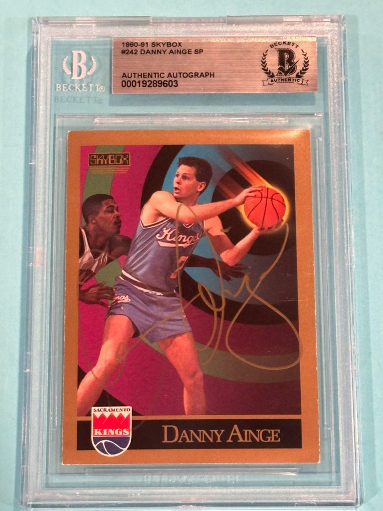DANNY AINGE Signed 1990-91 SKYBOX Card #242 Beckett (BAS)