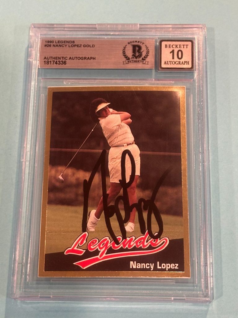 NANCY LOPEZ Signed 1990 LEGENDS Card #26 Beckett (BAS) AUTO 10