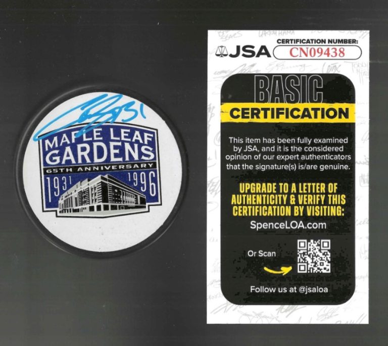 Curtis Joseph Signed Toronto Maple Leafs Gardens Final Souvenir Puck JSA COA