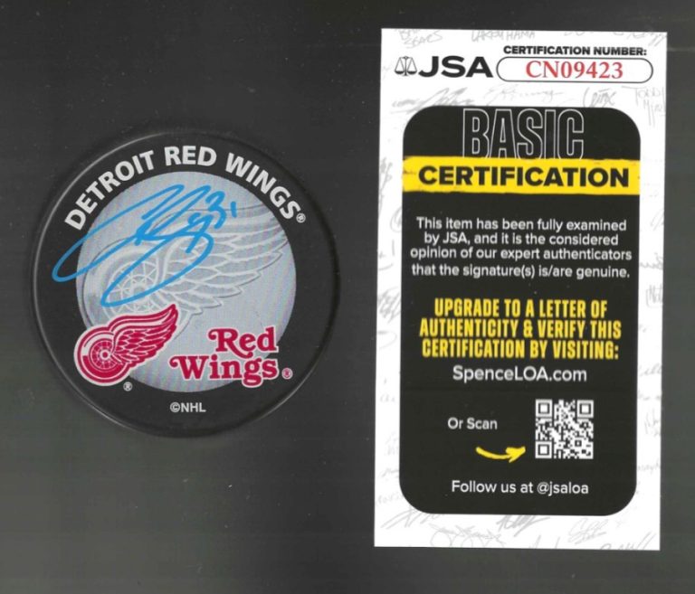 Curtis Joseph Signed Detroit Red Wings Souvenir Puck JSA COA