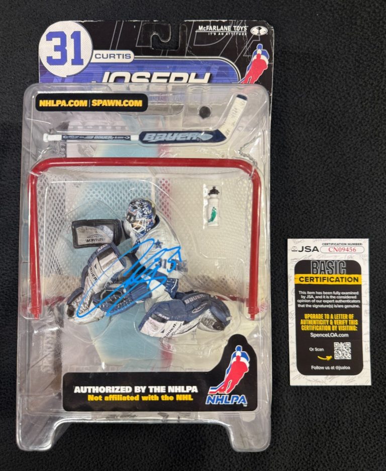 Curtis Joseph Signed Toronto Maple Leafs Bottle Variant McFarlane Figure JSA COA