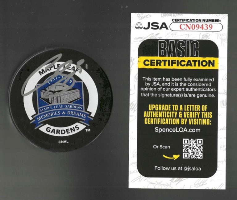 Curtis Joseph Signed Toronto Maple Leafs Gardens Final Game Puck JSA COA