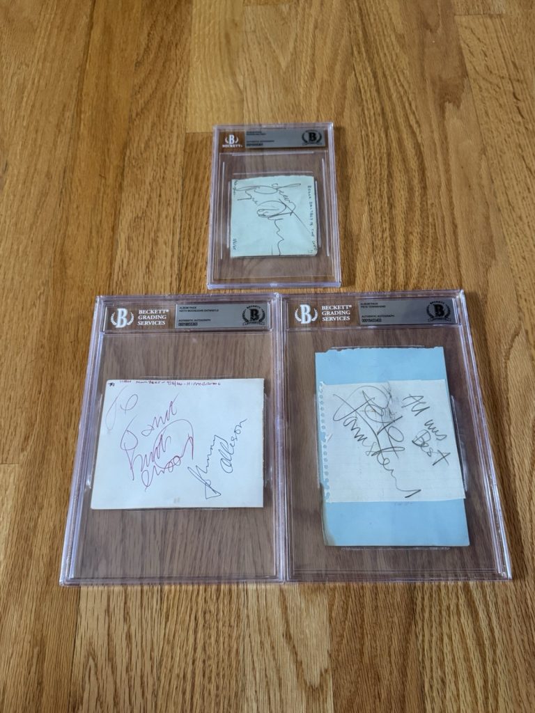 Keith Moon John Entwistle Pete Townshend Daltrey Who Signed Pages Beckett