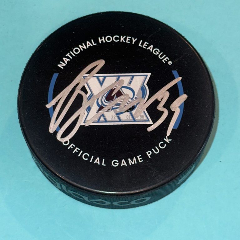 MacKENZIE BLACKWOOD Signed Colorado AVALANCHE 30th Official GAME Puck Beckett