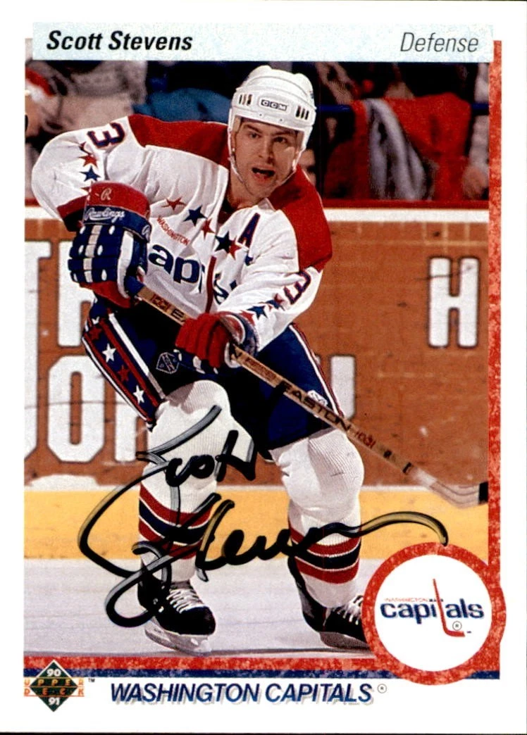 Scott Stevens Signed 1990/91 Upper Deck Card #236 Washington Capitals