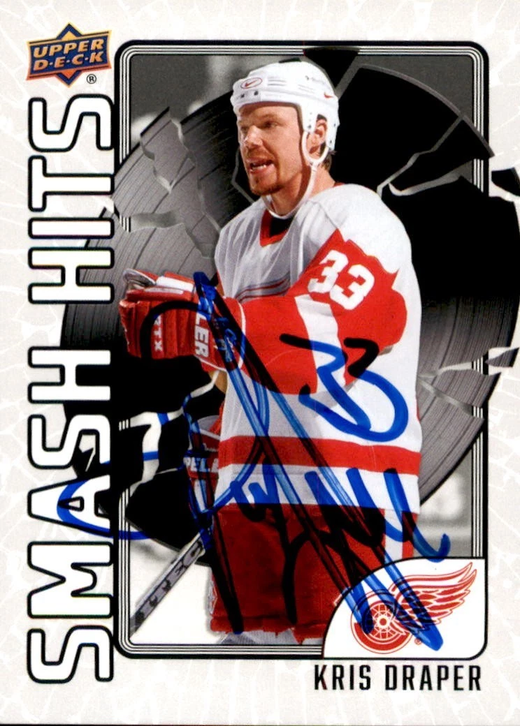 Kris Draper Signed 2025/26 UD Red Wings Centennial Smash Hits Card #SH-10