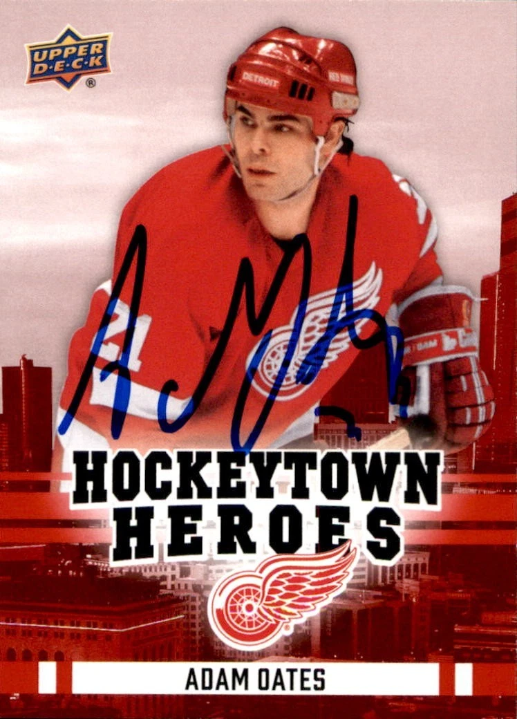 Adam Oates Signed 2025/26 Red Wings Centennial Hockeytown Heroes Red Card #HH-4