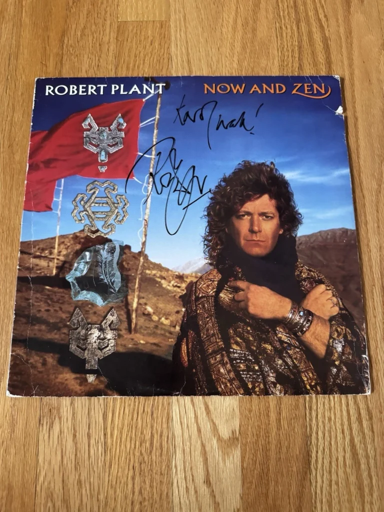 Robert Plant Signed Now and Zen Album JSA Led Zeppelin Hard Work Inscription