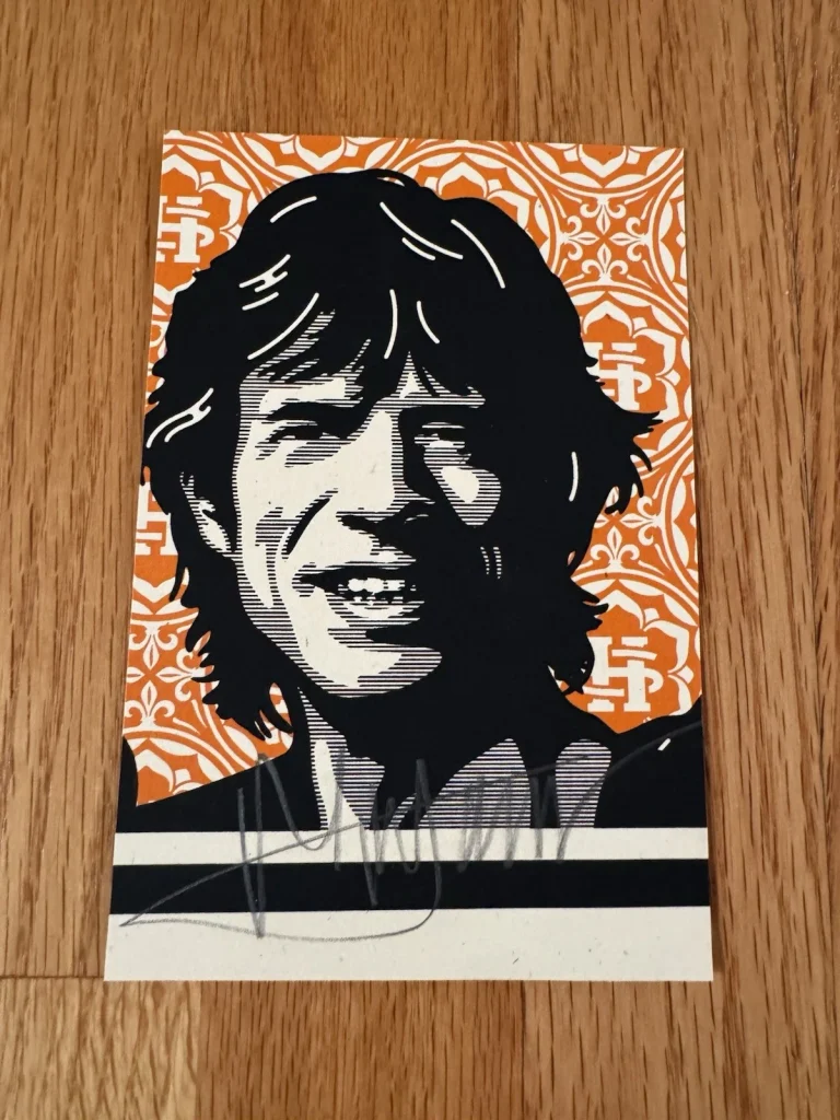 Awesome Mick Jagger Rolling Stones Signed Art Card JSA LOA