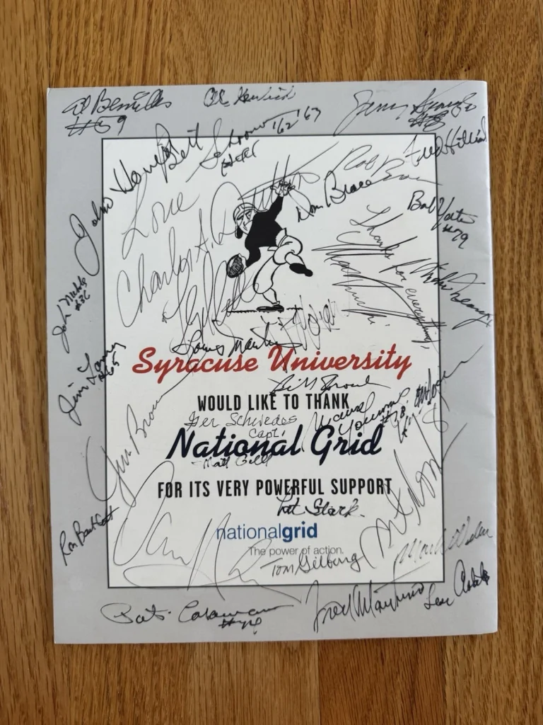 Ernie Davis Express Program SYRACUSE SIGNED  by Brown, Little Monk Schwedes+ JSA
