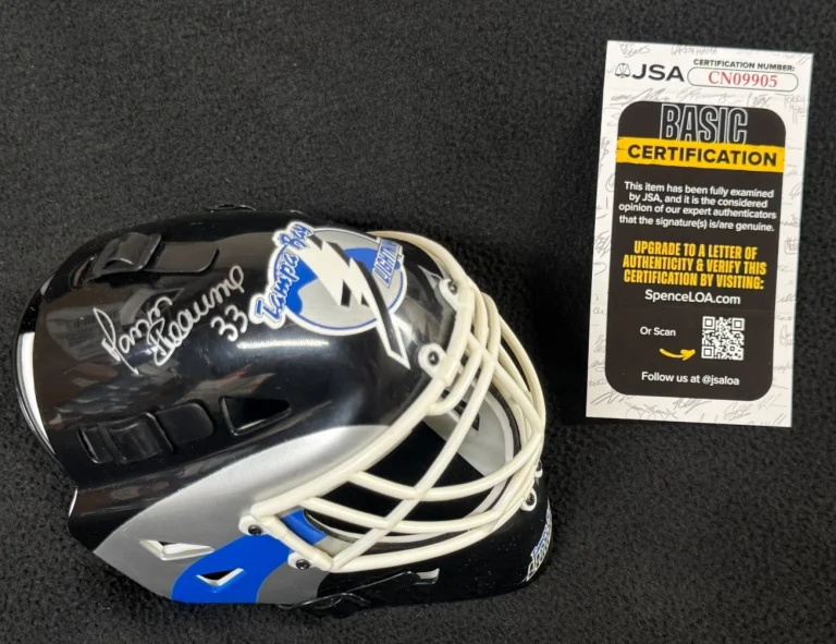 Manon Rheaume Signed Tampa Bay Lightning Riddell Mini Goalie Mask JSA COA