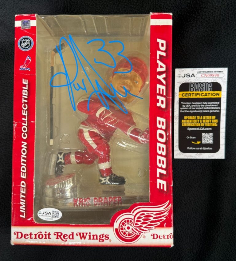 Kris Draper Signed Detroit Red Wings Forever Collectible Bobblehead Figure JSA