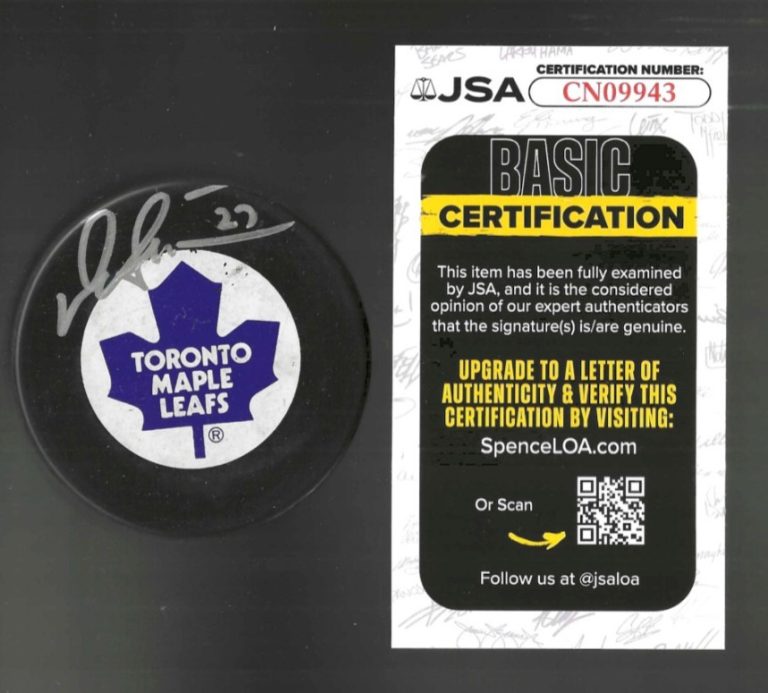 Darryl Sittler Signed Toronto Maple Leafs Trench Puck JSA COA
