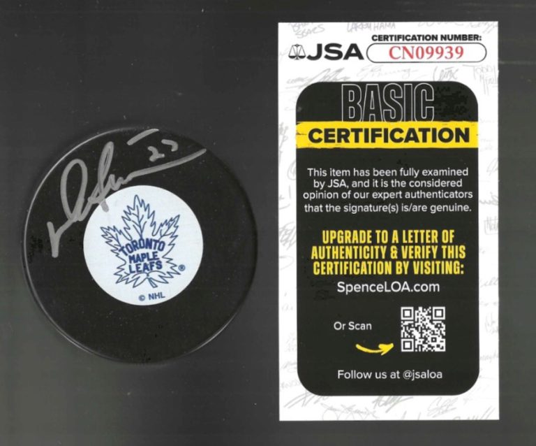 Darryl Sittler Signed Toronto Maple Leafs Vintage Small Logo Puck JSA COA