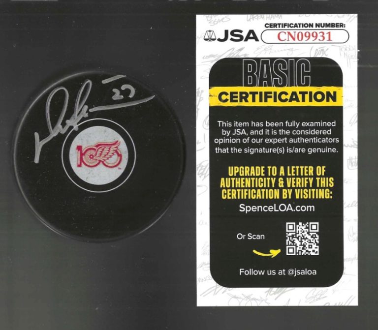 Darryl Sittler Signed Detroit Red Wings Centennial 100 Puck JSA COA