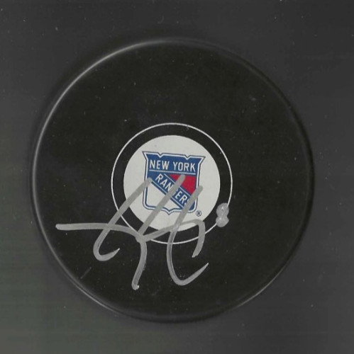 Cody McLeod Signed New York Rangers Puck