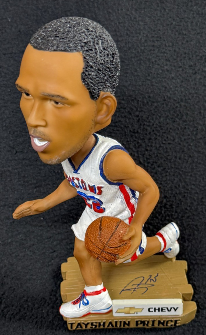 Tayshaun Prince Signed Detroit Pistons Chevy SGA Bobblehead Figure JSA COA