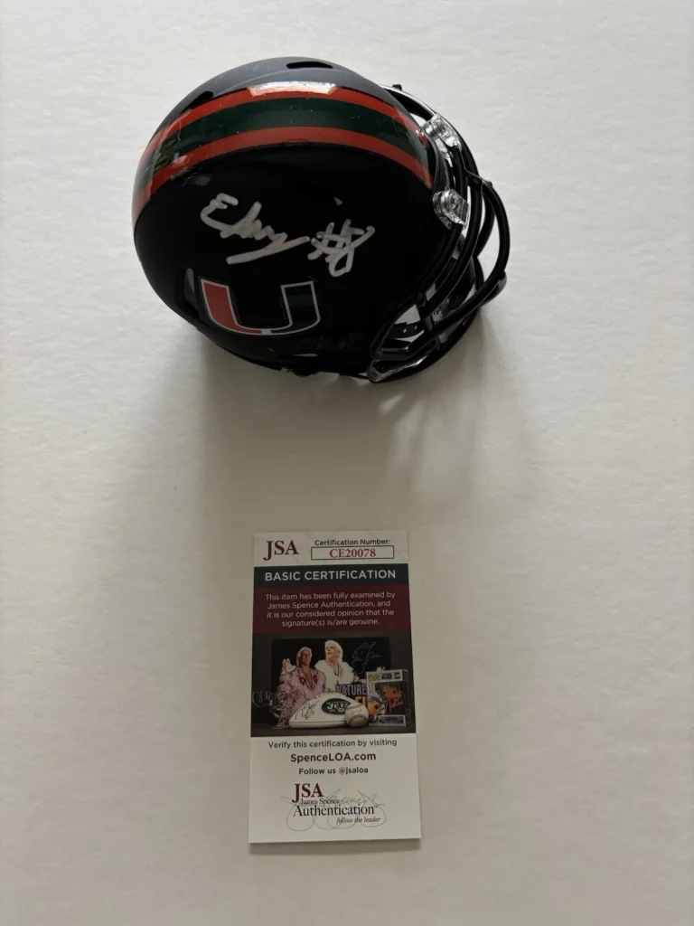ELIJAH ARROYO Autographed  Mini Helmet Miami Hurricanes Seattle Seahawks Jsa Coa