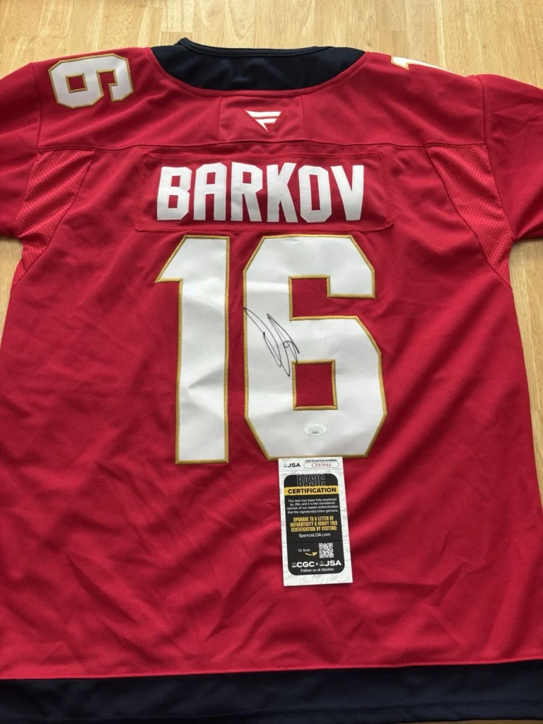 ALEKSANDER BARKOV SIGNED AUTOGRAPHED FLORIDA PANTHERS JERSEY Jsa COA. 2024 Patch