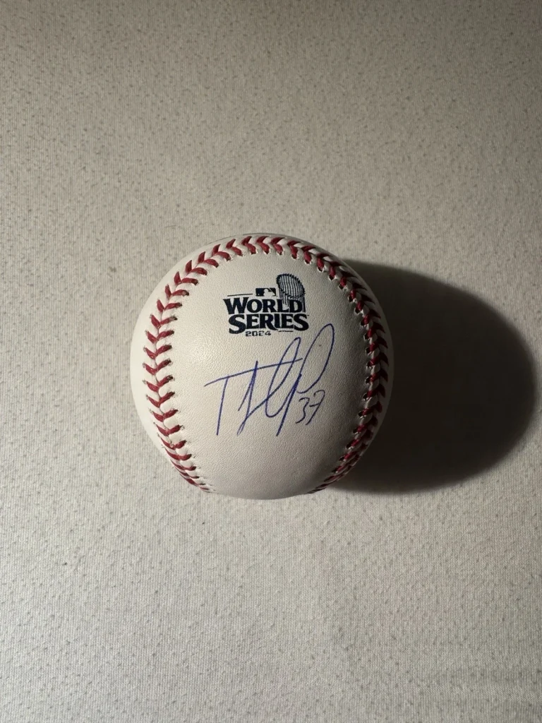 Teoscar Hernandez Dodgers Signed 2024 World Series Baseball BAS COA