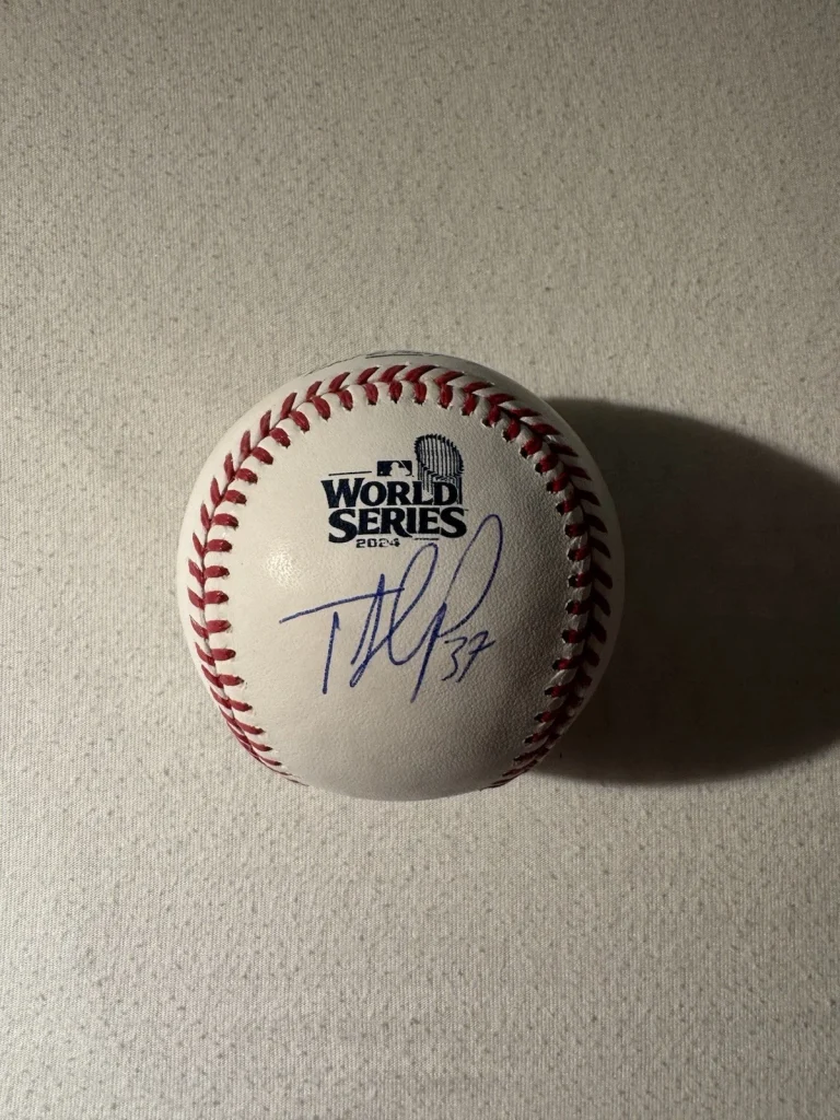 Teoscar Hernandez Dodgers Signed 2024 World Series Baseball BAS COA