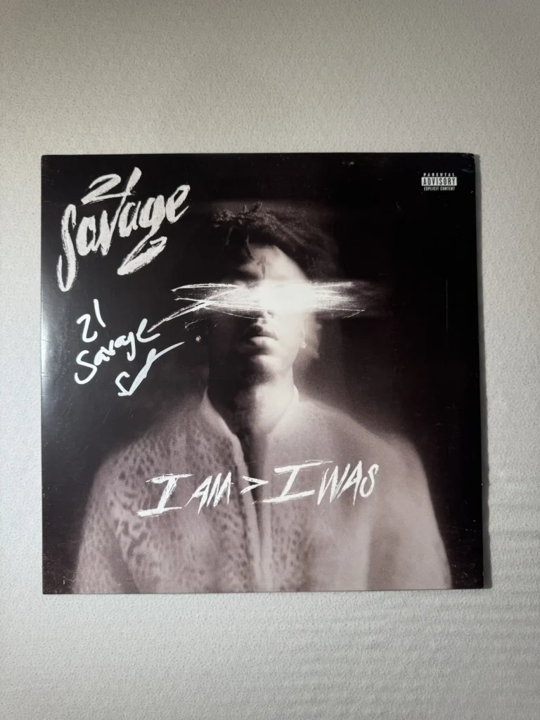 21 savage Rapper “i am   i was” Signed Vinyl Beckett BAS COA