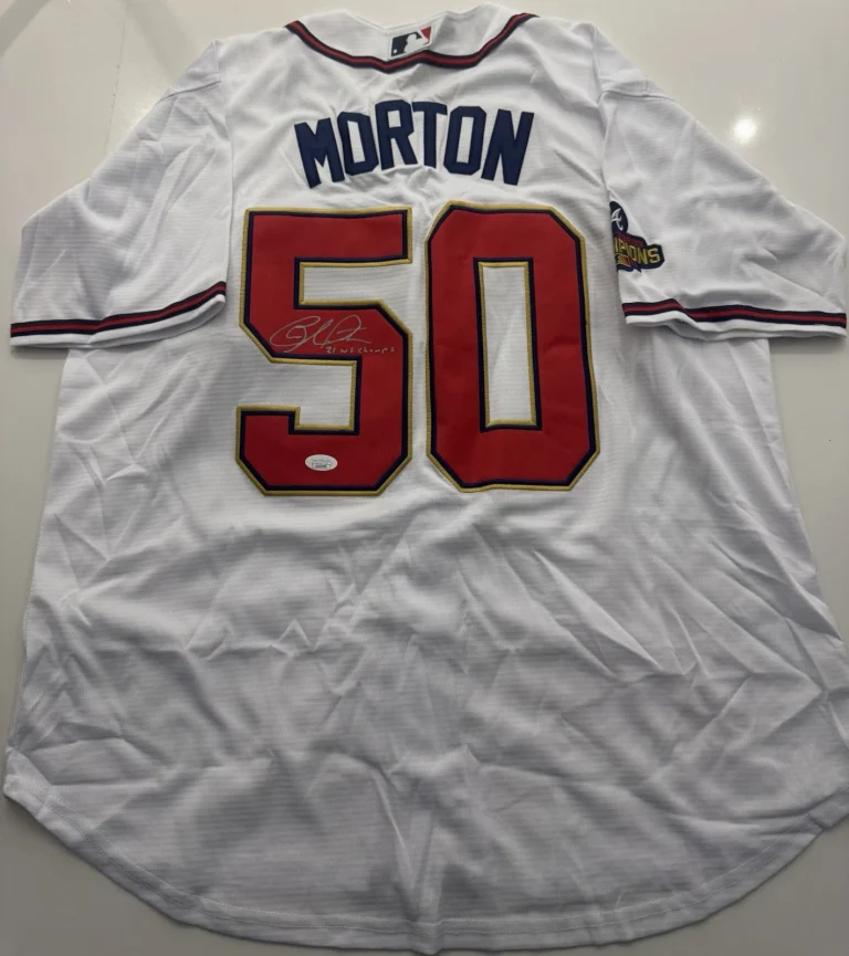 Charlie Morton Atlanta Braves Autographed 2021 World Series Jersey JSA COA