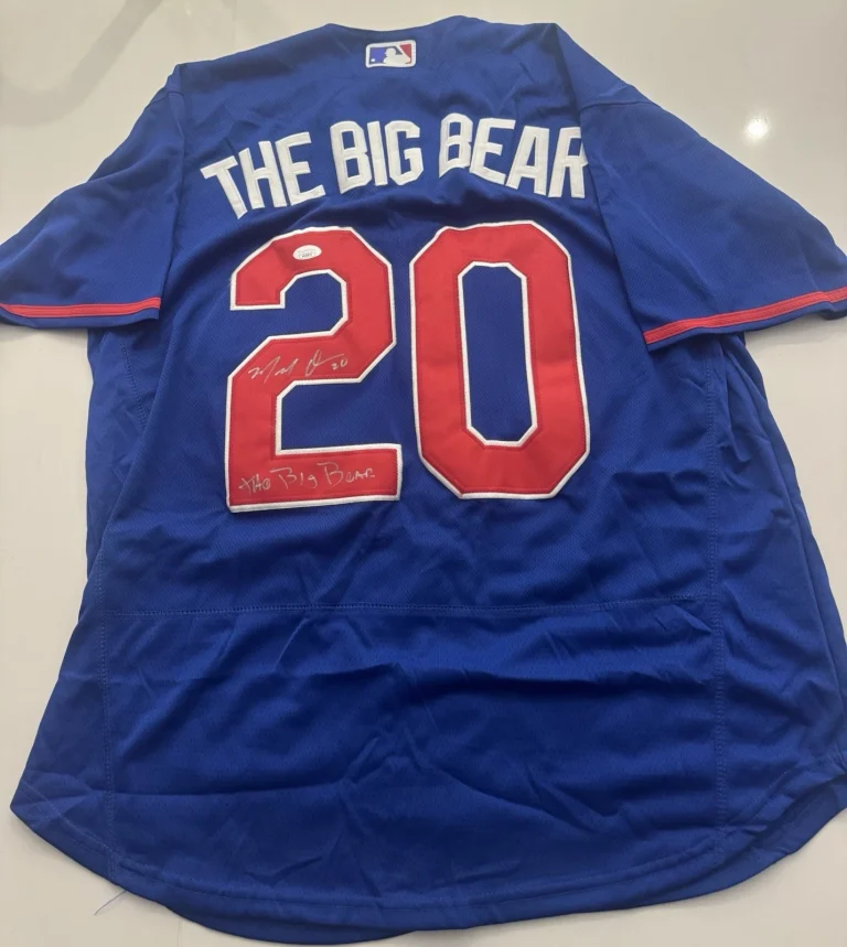 Marcell Ozuna Atlanta Braves Autographed The Big Bear Jersey JSA COA