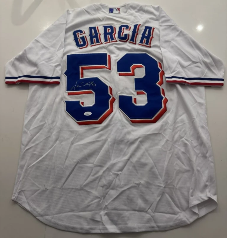 Adolis Garcia Texas Rangers Autographed Jersey El Bombi Star JSA COA