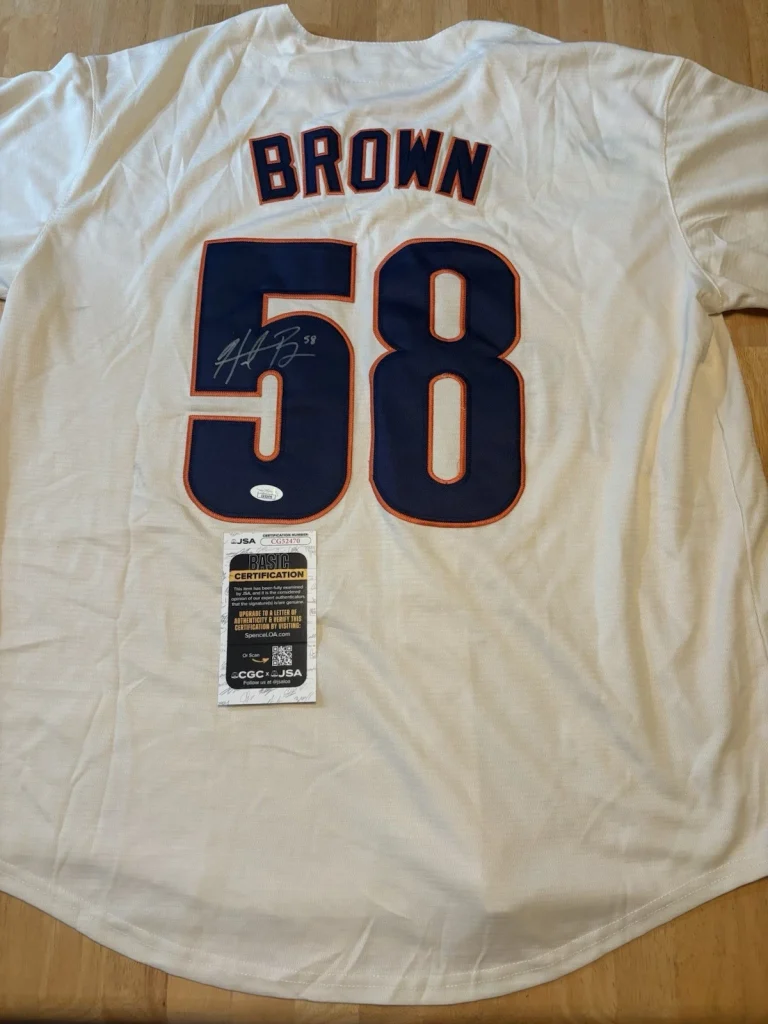 Hunter Brown Signed Autographed Houston Astros Jersey. JSA Coa. All Star